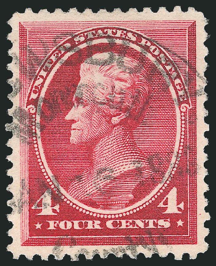 US Stamp Values Scott 215: 4c 1883 Jackson. Robert Siegel Auction Galleries, Oct 2012, Sale 1032, Lot 3317