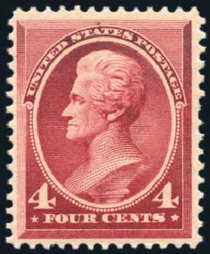 Values of US Stamp Scott Cat. # 215 - 4c 1883 Jackson. Harmer-Schau Auction Galleries, Aug 2011, Sale 90, Lot 1339