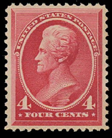 Prices of US Stamps Scott 215 - 1883 4c Jackson. Daniel Kelleher Auctions, Oct 2011, Sale 626, Lot 199
