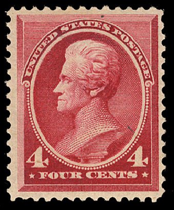US Stamps Values Scott Cat. # 215 - 1883 4c Jackson. Cherrystone Auctions, Nov 2009, Sale 200911, Lot 3081