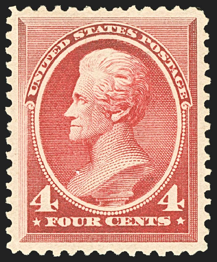 Values of US Stamps Scott Catalogue # 215: 4c 1883 Jackson. Robert Siegel Auction Galleries, Jul 2015, Sale 1107, Lot 291