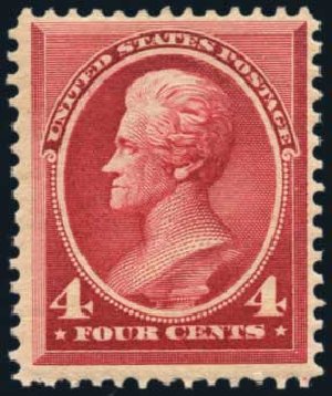 US Stamps Prices Scott # 215: 1883 4c Jackson. Harmer-Schau Auction Galleries, Jan 2014, Sale 100, Lot 484
