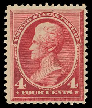 US Stamp Prices Scott 215 - 4c 1883 Jackson. Daniel Kelleher Auctions, Apr 2012, Sale 629, Lot 224