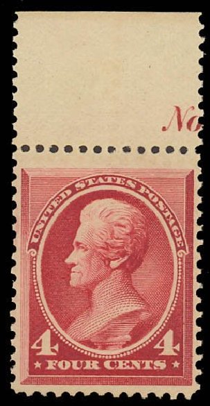 US Stamp Prices Scott Catalog #215 - 1883 4c Jackson. Daniel Kelleher Auctions, Dec 2013, Sale 640, Lot 174