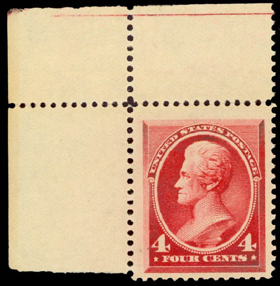 Value of US Stamp Scott Cat. # 215: 4c 1883 Jackson. Daniel Kelleher Auctions, Aug 2015, Sale 672, Lot 2454