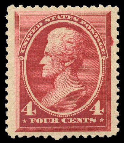 Values of US Stamps Scott # 215 - 1883 4c Jackson. Matthew Bennett International, Sep 2010, Sale 333, Lot 3605