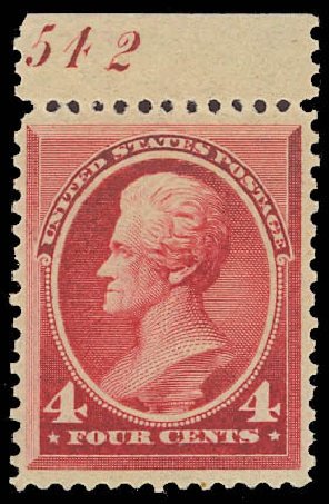 US Stamp Prices Scott Catalogue 215 - 4c 1883 Jackson. Daniel Kelleher Auctions, Oct 2012, Sale 632, Lot 1095