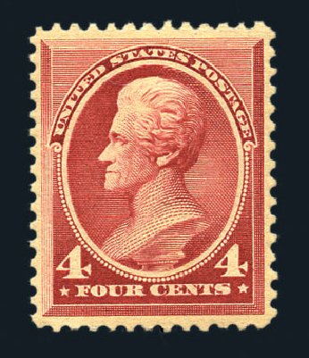 Value of US Stamps Scott Catalog 215: 1883 4c Jackson. Harmer-Schau Auction Galleries, Aug 2015, Sale 106, Lot 1603