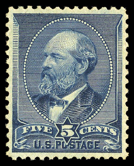 US Stamp Price Scott Catalogue # 216 - 1883 5c Garfield. Matthew Bennett International, Sep 2012, Sale 345, Lot 247