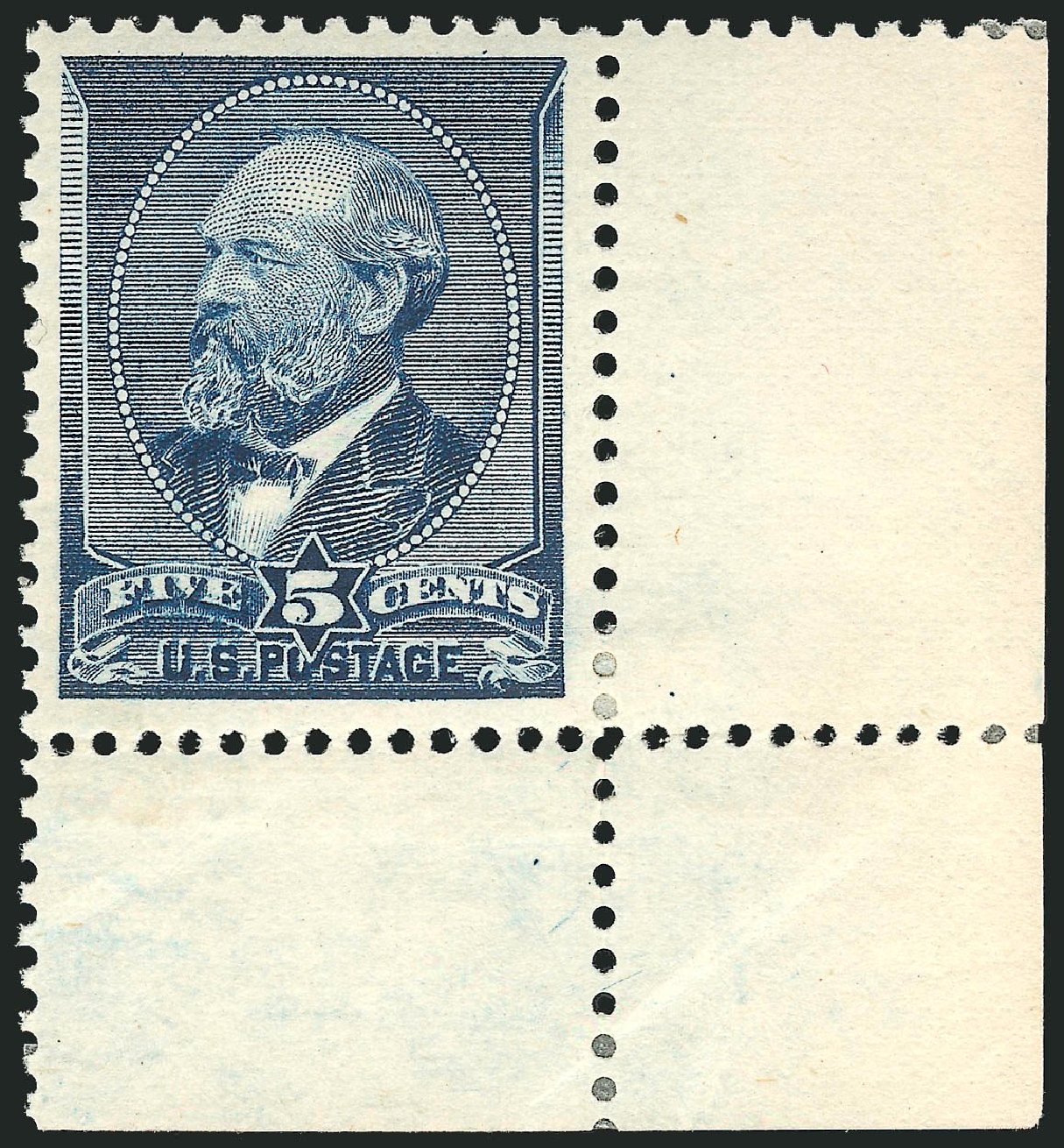 Values of US Stamps Scott Catalogue # 216 - 5c 1883 Garfield. Robert Siegel Auction Galleries, Apr 2014, Sale 1068, Lot 167