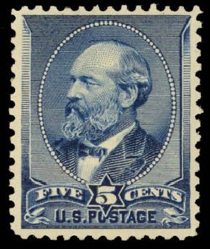 Prices of US Stamp Scott #216: 1883 5c Garfield. Daniel Kelleher Auctions, Mar 2014, Sale 650, Lot 2588