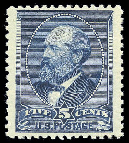 Cost of US Stamps Scott Catalogue #216 - 1883 5c Garfield. Matthew Bennett International, Sep 2010, Sale 331, Lot 559