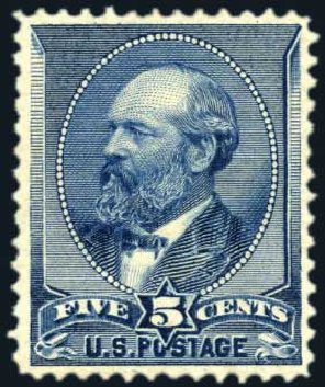 Costs of US Stamps Scott #216: 5c 1883 Garfield. Harmer-Schau Auction Galleries, Oct 2010, Sale 87, Lot 189