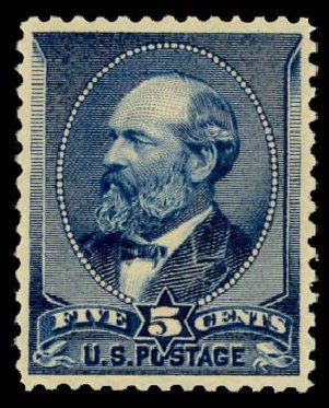 Price of US Stamp Scott Catalogue #216: 5c 1883 Garfield. Daniel Kelleher Auctions, May 2014, Sale 652, Lot 321