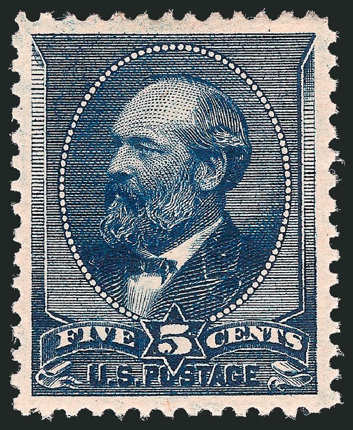 Value of US Stamp Scott Catalog 216 - 1883 5c Garfield. Robert Siegel Auction Galleries, Oct 2011, Sale 1014, Lot 1441