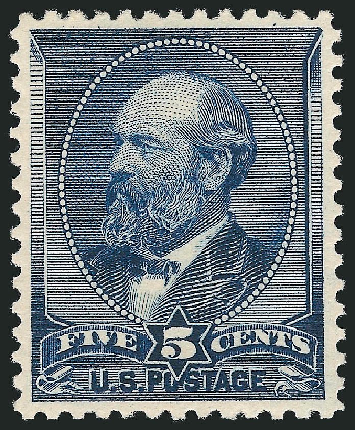 Costs of US Stamp Scott #216: 5c 1883 Garfield. Robert Siegel Auction Galleries, Oct 2012, Sale 1033, Lot 4121