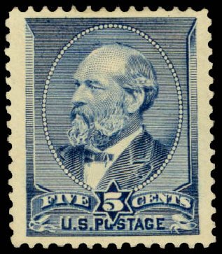 Value of US Stamps Scott Cat. # 216: 5c 1883 Garfield. Daniel Kelleher Auctions, Mar 2014, Sale 648, Lot 2094