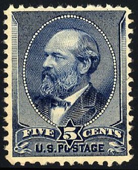 US Stamp Prices Scott # 216: 1883 5c Garfield. Cherrystone Auctions, Jan 2008, Sale 200801, Lot 1135