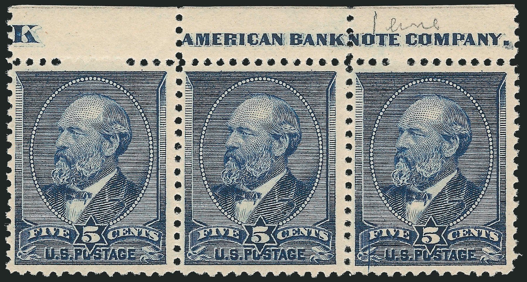 US Stamp Values Scott Catalog 216 - 5c 1883 Garfield. Robert Siegel Auction Galleries, Oct 2014, Sale 1082, Lot 395