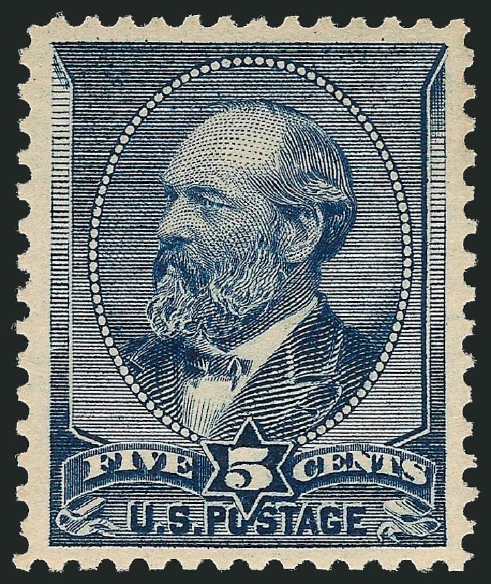 Costs of US Stamp Scott Cat. 216: 1883 5c Garfield. Robert Siegel Auction Galleries, May 2013, Sale 1044, Lot 173