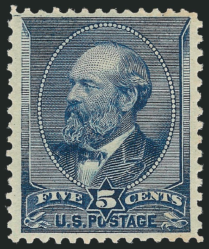 US Stamp Value Scott Catalog 216: 1883 5c Garfield. Robert Siegel Auction Galleries, Oct 2010, Sale 997, Lot 5643