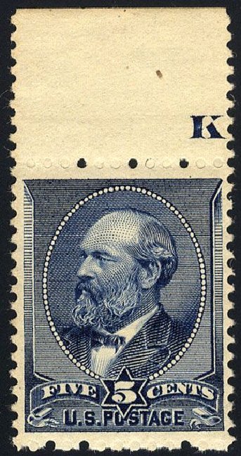 Prices of US Stamps Scott Cat. # 216 - 1883 5c Garfield. Cherrystone Auctions, Jan 2008, Sale 200801, Lot 1136
