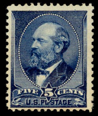 Prices of US Stamps Scott Catalog #216: 1883 5c Garfield. Daniel Kelleher Auctions, Mar 2013, Sale 635, Lot 316
