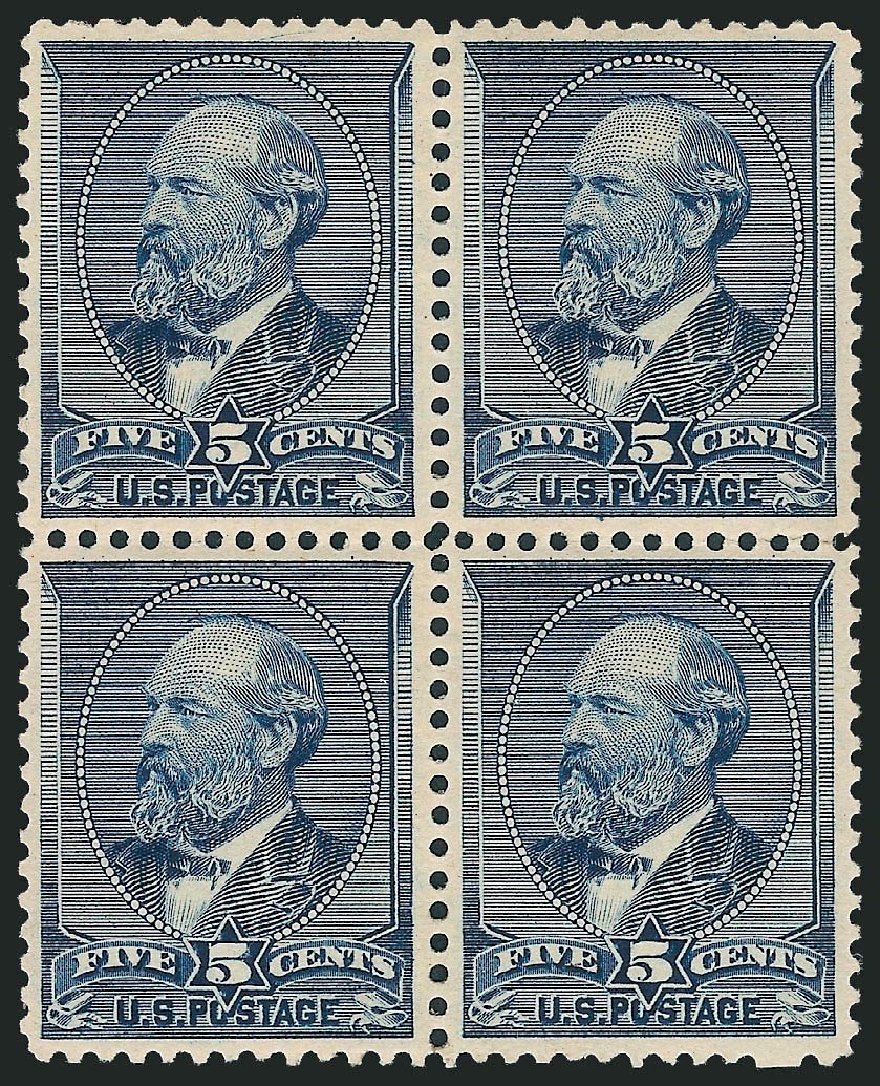 US Stamps Values Scott Cat. #216 - 1883 5c Garfield. Robert Siegel Auction Galleries, Mar 2013, Sale 1040, Lot 1456