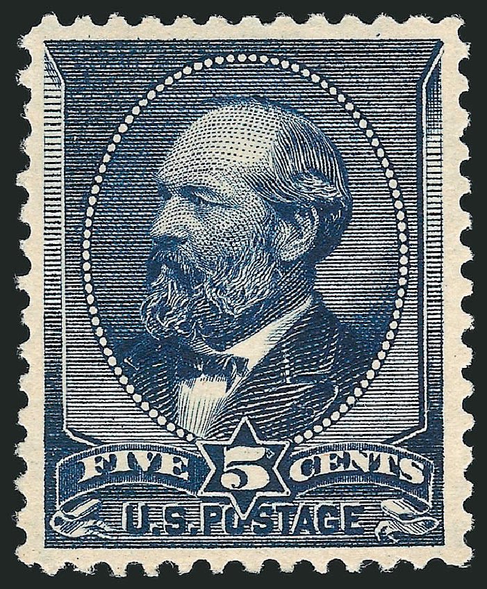 Prices of US Stamps Scott Cat. #216: 5c 1883 Garfield. Robert Siegel Auction Galleries, Sep 2009, Sale 976, Lot 1636