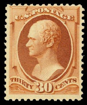 US Stamps Values Scott Cat. 217: 30c 1883 Hamilton. Daniel Kelleher Auctions, Sep 2013, Sale 639, Lot 3297