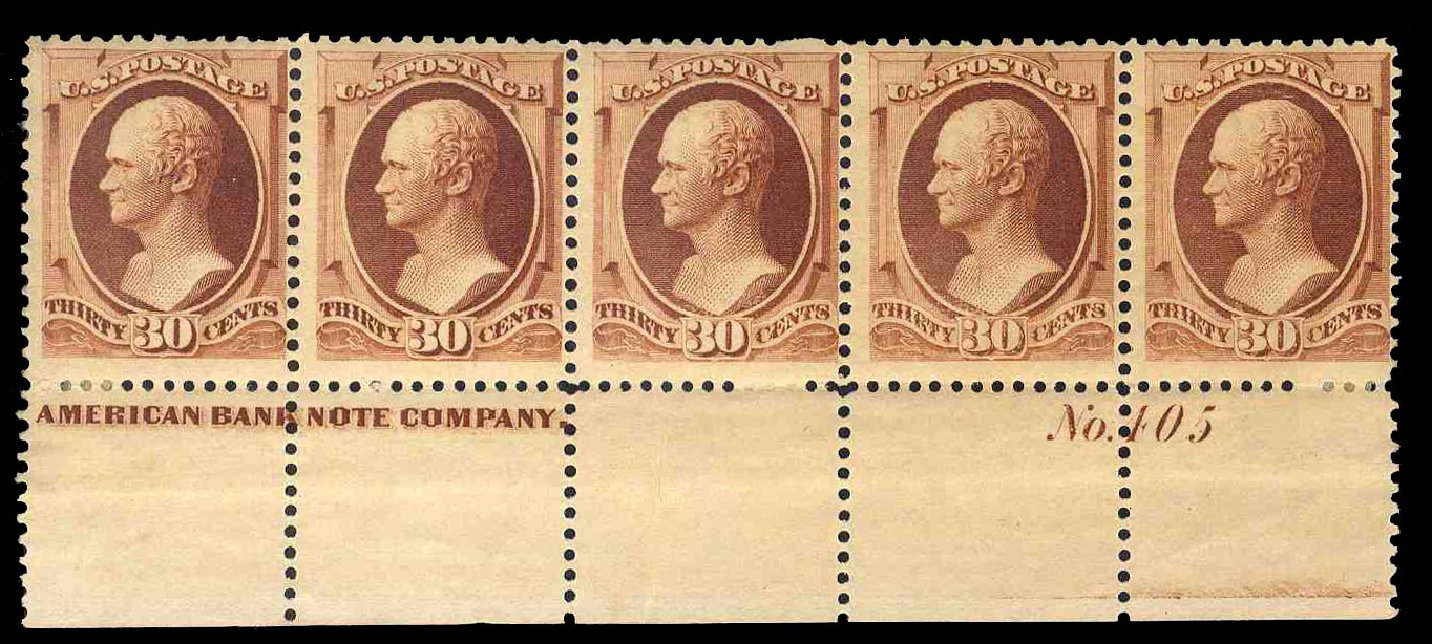 Cost of US Stamps Scott Catalog 217 - 30c 1883 Hamilton. Cherrystone Auctions, Jun 2009, Sale 200906, Lot 88