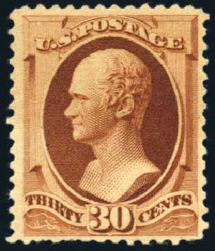 US Stamps Price Scott Catalogue 217 - 30c 1883 Hamilton. Harmer-Schau Auction Galleries, Feb 2009, Sale 80, Lot 1188