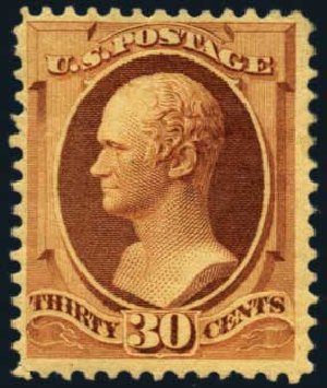 Values of US Stamp Scott 217 - 30c 1883 Hamilton. Harmer-Schau Auction Galleries, Oct 2012, Sale 95, Lot 198