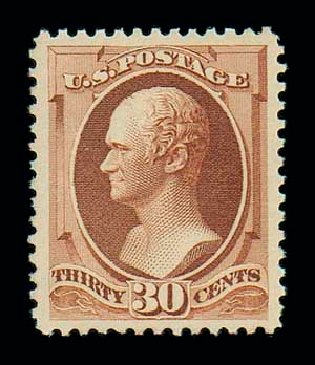 US Stamp Values Scott Cat. # 217: 30c 1883 Hamilton. Matthew Bennett International, Jun 2007, Sale 319, Lot 1219