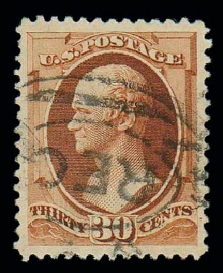 US Stamps Prices Scott Cat. #217: 30c 1883 Hamilton. Matthew Bennett International, Dec 2007, Sale 323, Lot 449