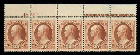 US Stamps Values Scott Catalogue #217 - 30c 1883 Hamilton. Matthew Bennett International, Jun 2007, Sale 319, Lot 1220