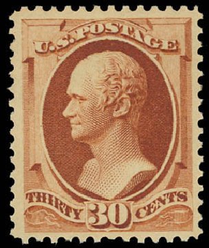 Prices of US Stamp Scott Catalogue 217 - 1883 30c Hamilton. Daniel Kelleher Auctions, Jun 2012, Sale 630, Lot 1454