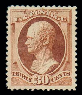 Prices of US Stamps Scott Catalogue #217: 1883 30c Hamilton. Matthew Bennett International, Oct 2007, Sale 320, Lot 495