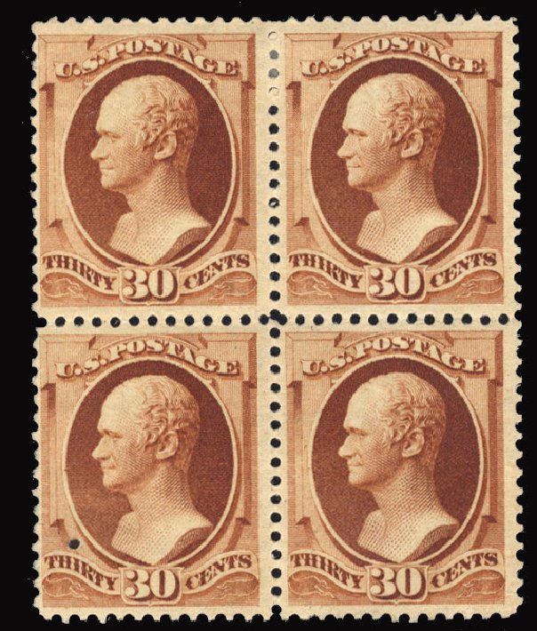 US Stamps Values Scott Catalog # 217 - 1883 30c Hamilton. Cherrystone Auctions, Jun 2012, Sale 201206, Lot 95