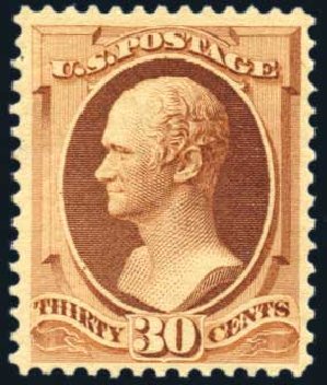 Cost of US Stamps Scott Catalogue # 217 - 30c 1883 Hamilton. Harmer-Schau Auction Galleries, Jun 2008, Sale 78, Lot 1395