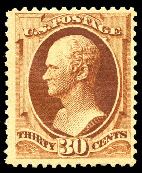 Cost of US Stamp Scott 217: 30c 1883 Hamilton. Matthew Bennett International, May 2014, Sale 350, Lot 322