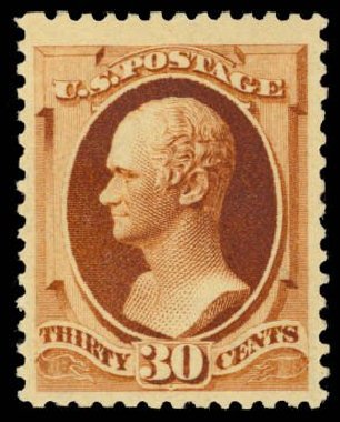 Values of US Stamps Scott # 217 - 30c 1883 Hamilton. Daniel Kelleher Auctions, Oct 2014, Sale 660, Lot 2192