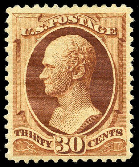Costs of US Stamps Scott #217: 30c 1883 Hamilton. Matthew Bennett International, May 2014, Sale 350, Lot 323