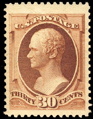 US Stamps Prices Scott Cat. 217 - 1883 30c Hamilton. Cherrystone Auctions, Feb 2011, Sale 201102, Lot 66