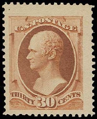 US Stamps Value Scott Catalog # 217 - 1883 30c Hamilton. H.R. Harmer, Jun 2013, Sale 3003, Lot 1136