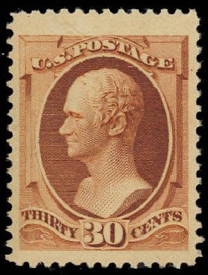 US Stamp Price Scott Catalog 217 - 1883 30c Hamilton. Daniel Kelleher Auctions, Jan 2012, Sale 628, Lot 336
