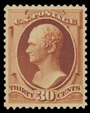 US Stamp Value Scott Cat. #217 - 30c 1883 Hamilton. Daniel Kelleher Auctions, Jun 2012, Sale 630, Lot 1456