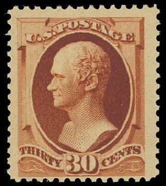 US Stamps Value Scott 217 - 1883 30c Hamilton. Daniel Kelleher Auctions, Oct 2012, Sale 632, Lot 1096