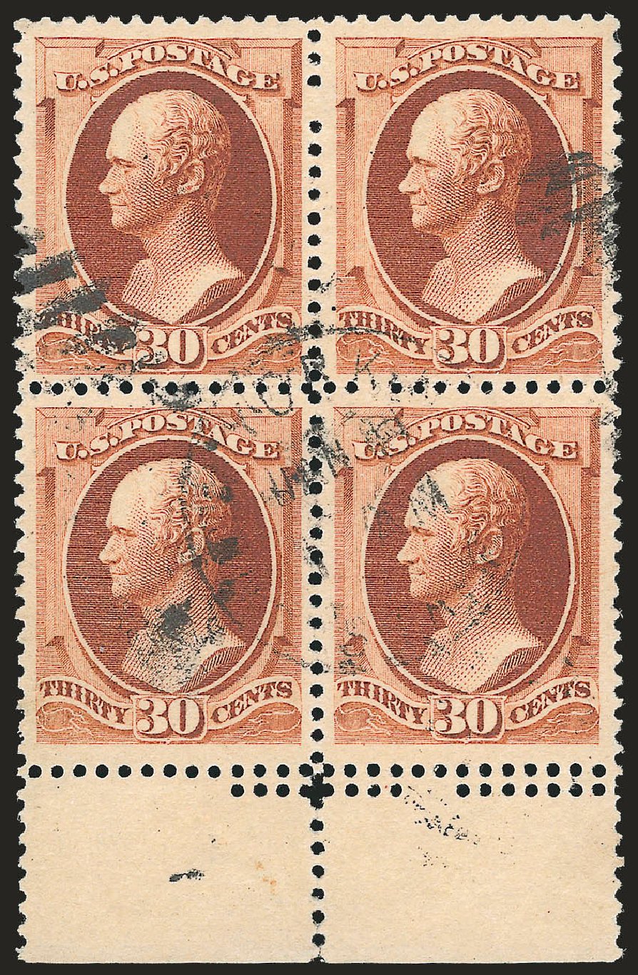 Costs of US Stamps Scott # 217: 1883 30c Hamilton. Robert Siegel Auction Galleries, Apr 2010, Sale 984, Lot 516