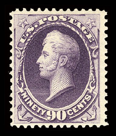 Costs of US Stamps Scott Catalog #218 - 90c 1883 Perry. Cherrystone Auctions, Jul 2013, Sale 201307, Lot 67